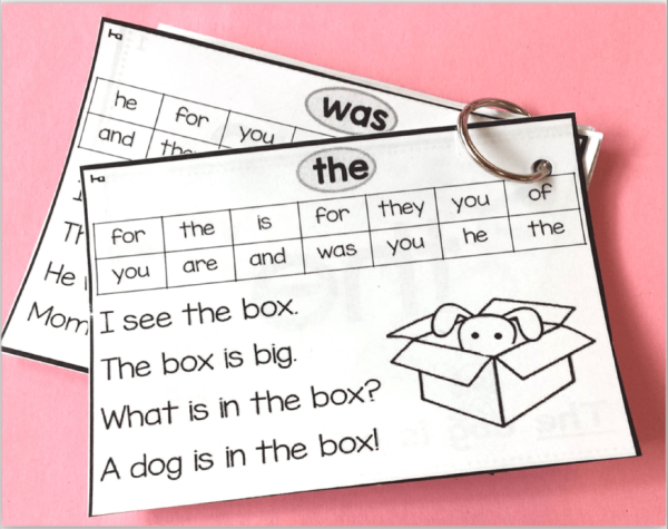 Sight Words Practice Fluency Flash cards: High-frequency FRY Words 1-100