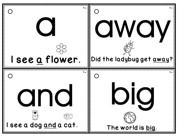 Dolch Sight Word Sentence Flashcards: Pre-Primer