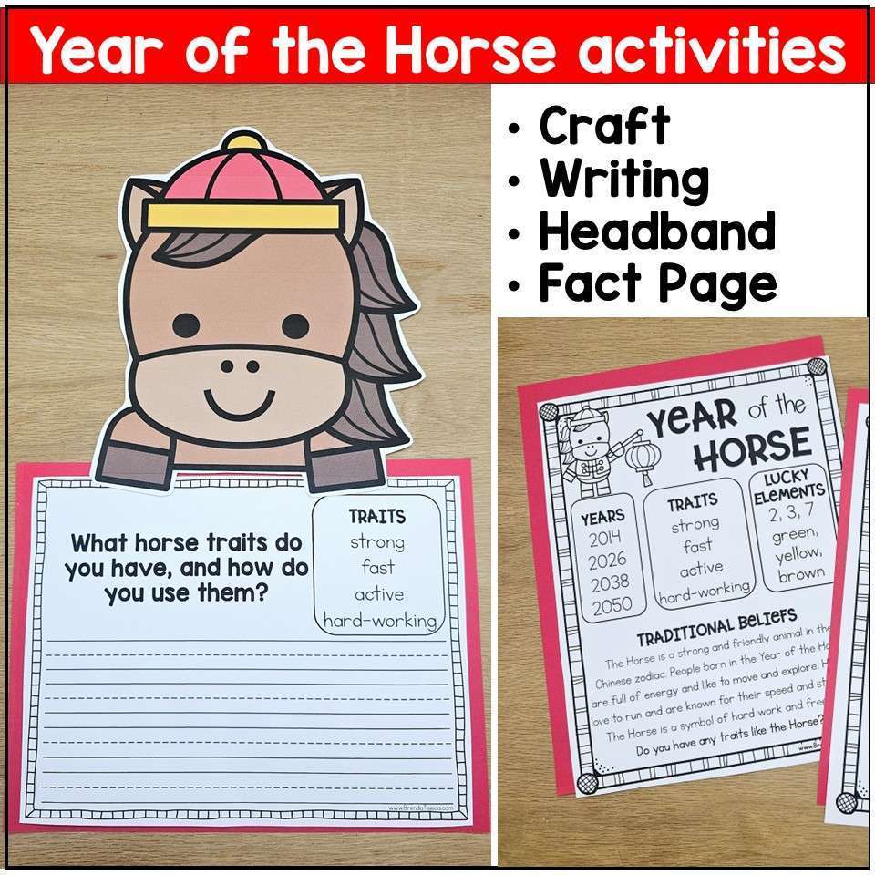 Lunar New Year 2026 Chinese New Year of the Horse Lantern Craft Writing Activity - Image 23