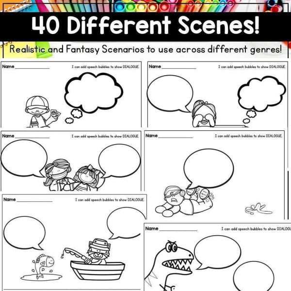 Writing Bundle: Adding Labels, Dialogue, Onomatopoeias