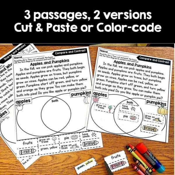 Compare and Contrast Reading Passages and Questions