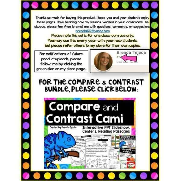 Compare and Contrast Reading Passages and Questions