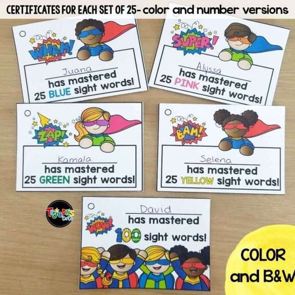 Sight Word Sentence Flashcards and Assessment System