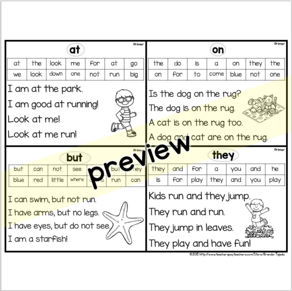Sight Word Fluency Flashcards: DOLCH Primer