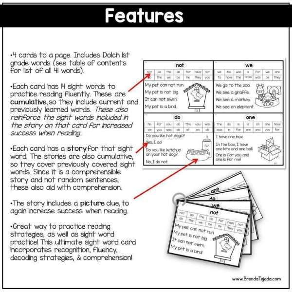 Sight Word Fluency Flashcards: DOLCH First Grade