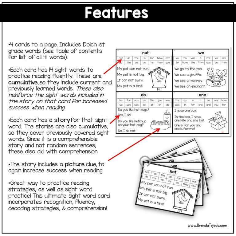 Sight Word Fluency Flashcards: DOLCH First Grade - Tejeda's Tots