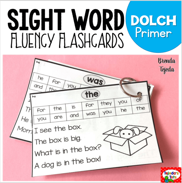Sight Word Fluency Flashcards: DOLCH Primer