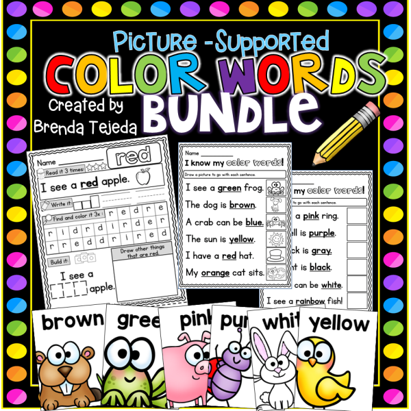 Color Words: Practice Pages, Posters, Assessment