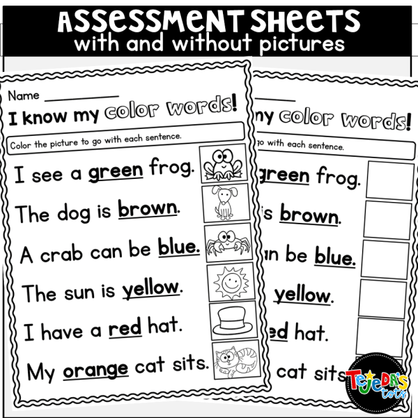 Color Words: Practice Pages, Posters, Assessment