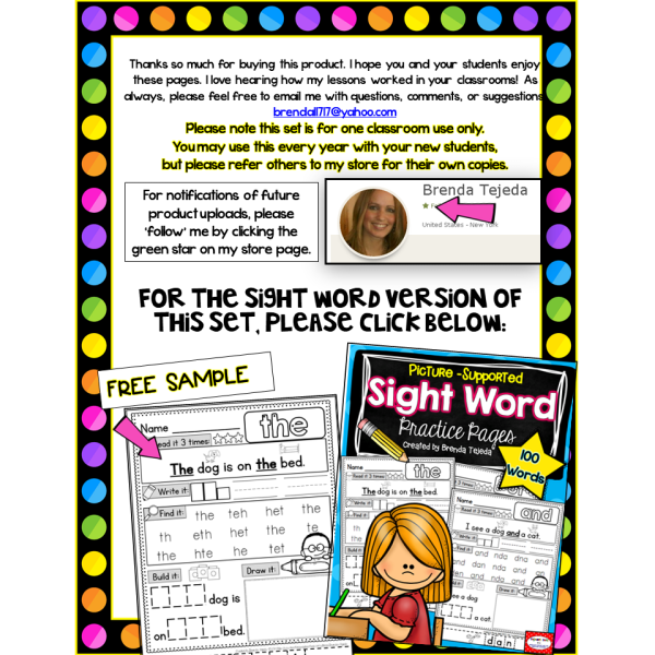 Color Words: Practice Pages, Posters, Assessment
