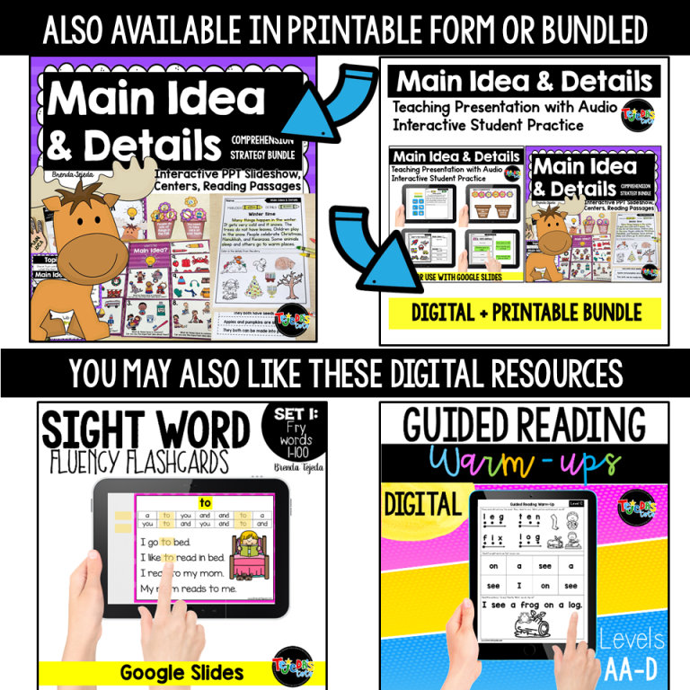 DIGITAL: Main Idea and Supporting Details - Tejeda's Tots