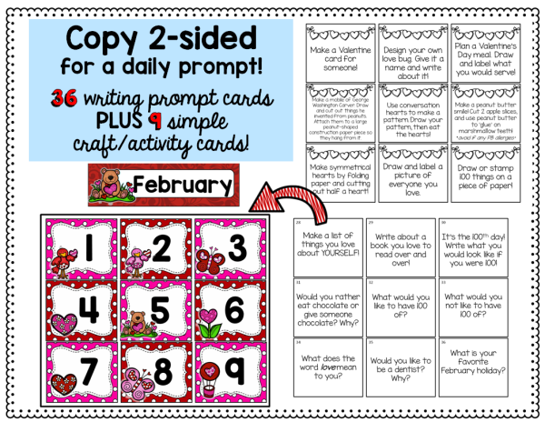 February Writing: Prompts & Journal