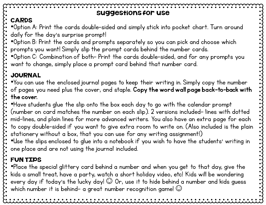 February Writing: Prompts & Journal - Tejeda's Tots