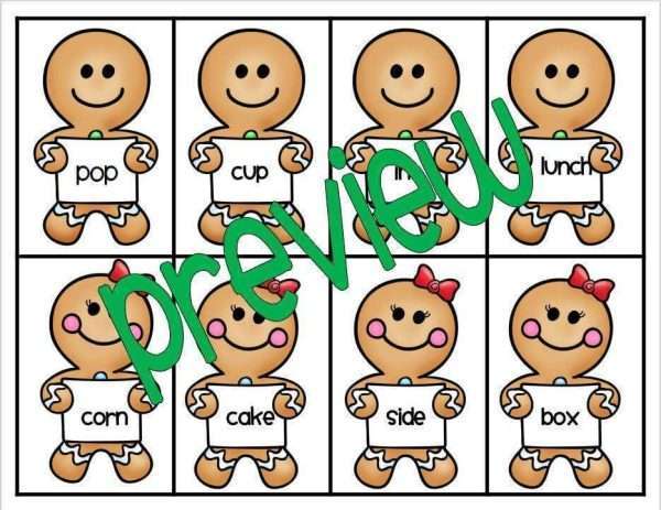 Gingerbread Compound Words Center