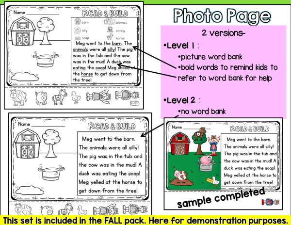 Reading Comprehension Cut & Paste Passages: Spring