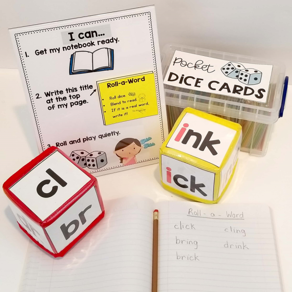 Pocket Dice Cards: Word Work