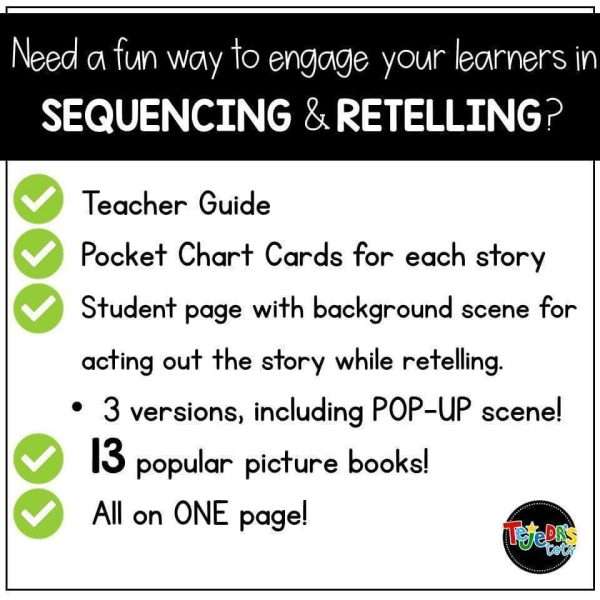 Sequencing and Story Retell Pop-ups and Pocket Chart Cards SET 1