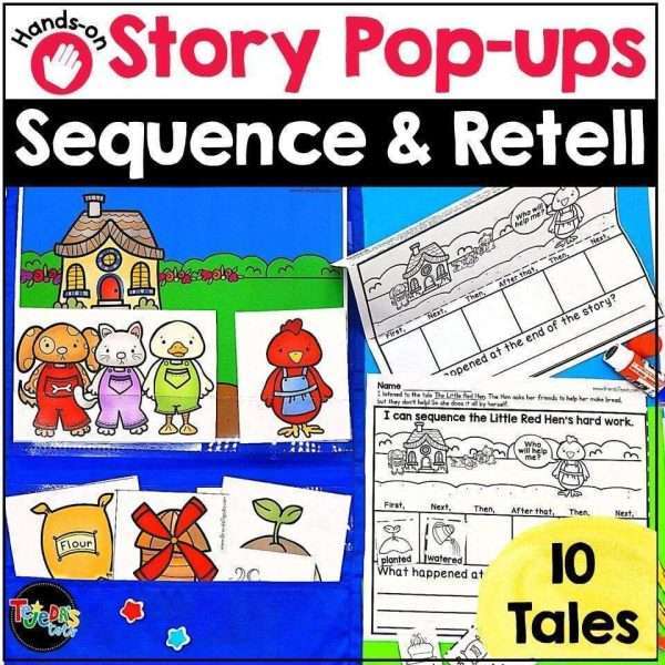 Sequencing and Story Retell Pop-ups and Pocket Chart Cards BUNDLE