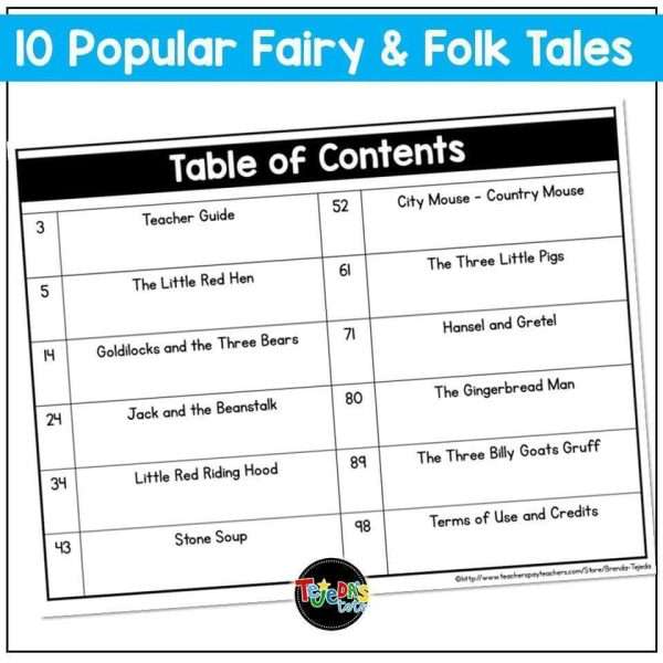 Sequencing and Story Retell Pop-ups and Pocket Chart Cards Fairy Tales