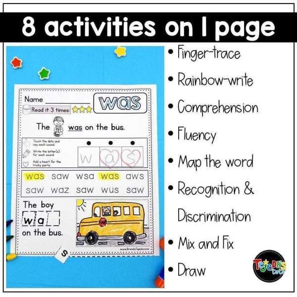 Word Mapping Sight Word Practice Pages