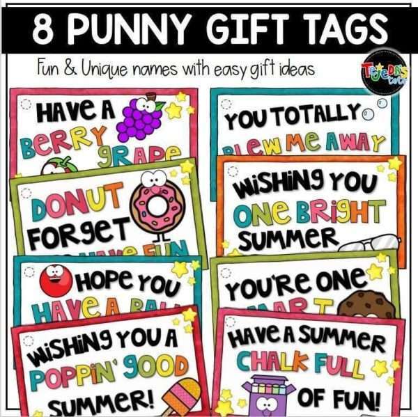 End of the Year Student Gift Tags and Summer Activity Books