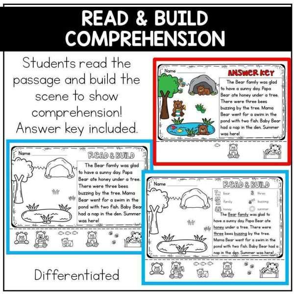 Summer Themed End of Year Activities Kindergarten 1st Grade CVC Reading Passages