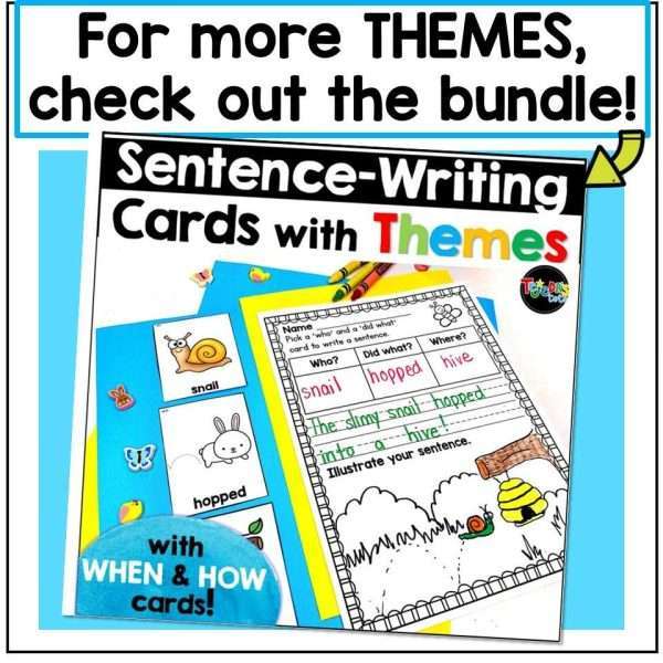 Writing Sentences Ocean Theme Cards for Building Sentences Kindergarten 1st Grad