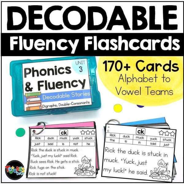 Decodable Phonics Fluency Flashcards for Reading Skill Groups and Intervention