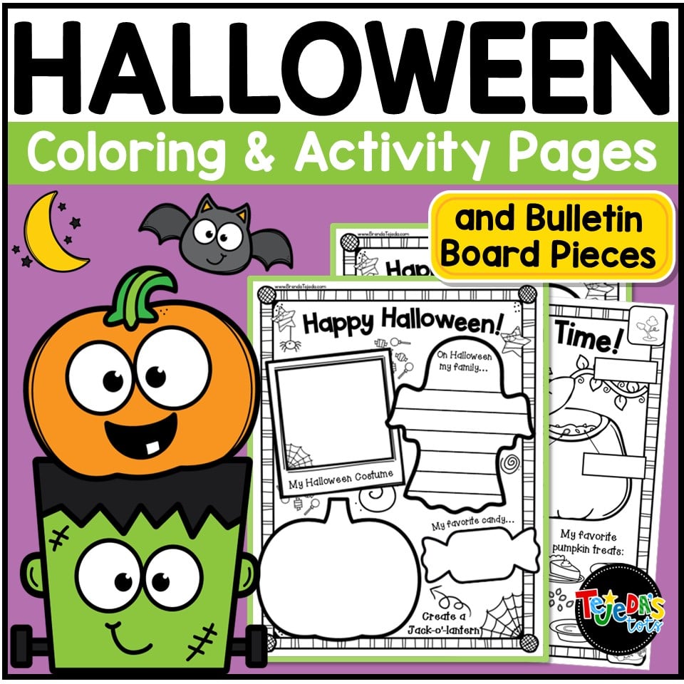 Halloween and Pumpkin Coloring Pages and Activity Posters and Bulletin Board