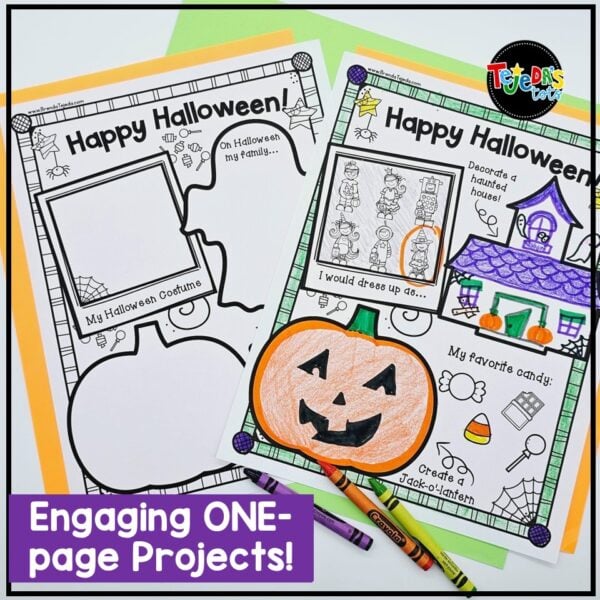 Halloween and Pumpkin Coloring Pages and Activity Posters and Bulletin Board - Image 2