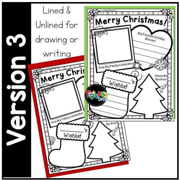 Christmas Coloring Pages Activity Posters for Kindergarten and First Grade