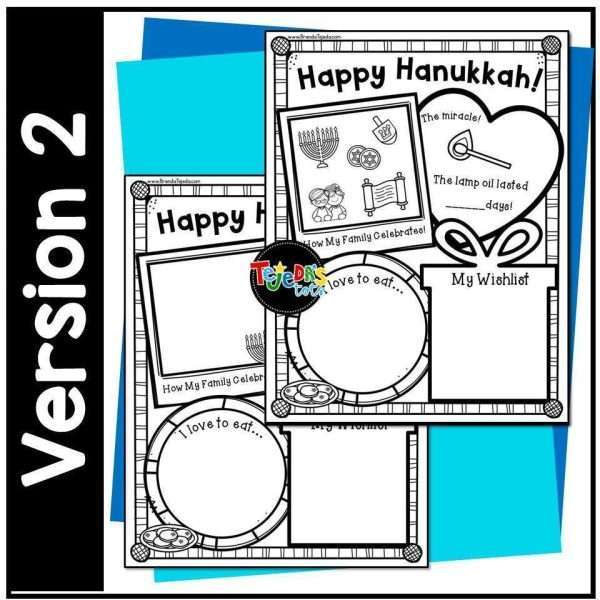 Hanukkah Chanukah Coloring Pages Activity Posters Kindergarten First Grade