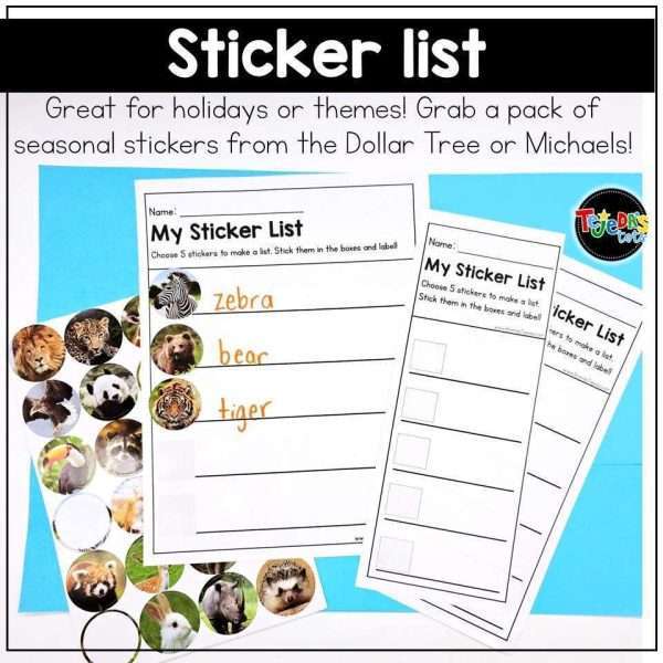 List Writing for Kindergarten and First Grade | Writer's Workshop Writing Lists