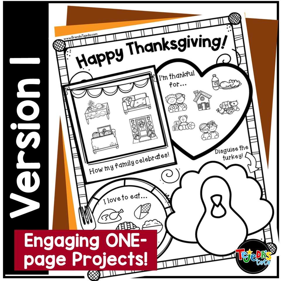 Thanksgiving Bulletin Board and Turkey in Disguise Coloring Pages Activity Pages - Image 2