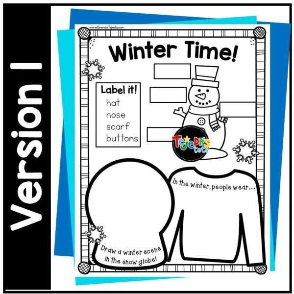 Winter Coloring Pages Activity Posters Kindergarten First Grade