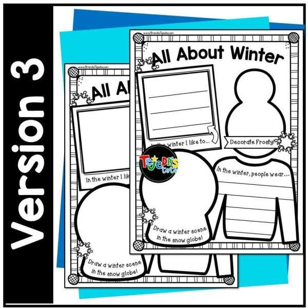 Winter Coloring Pages Activity Posters Kindergarten First Grade