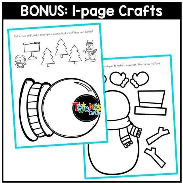 Winter Coloring Pages Activity Posters Kindergarten First Grade