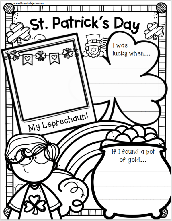 St Patrick's Day Coloring Pages Activity Posters Kindergarten First Grade
