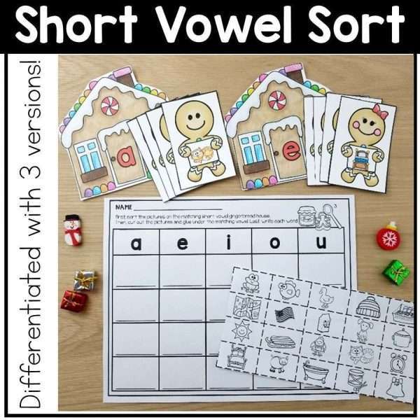Christmas Centers Reading Writing and Math Activities Gingerbread
