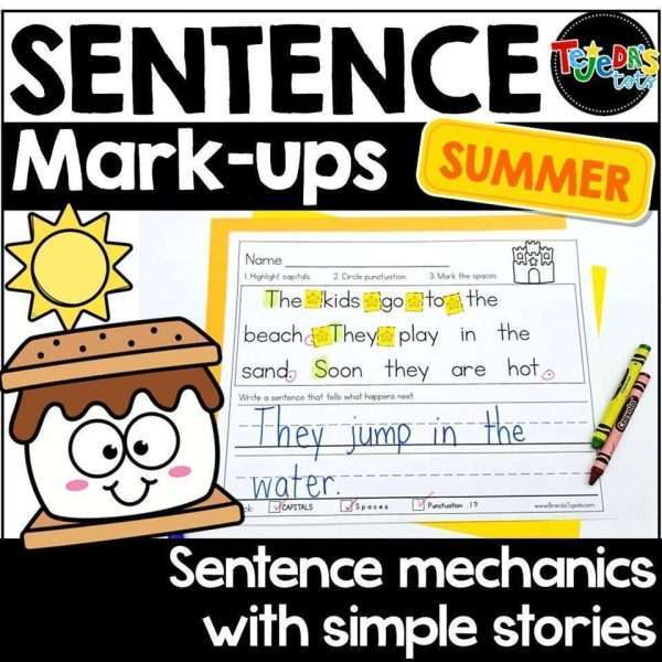 Capitalization and Punctuation Worksheets Sentence Editing and Structure Summer