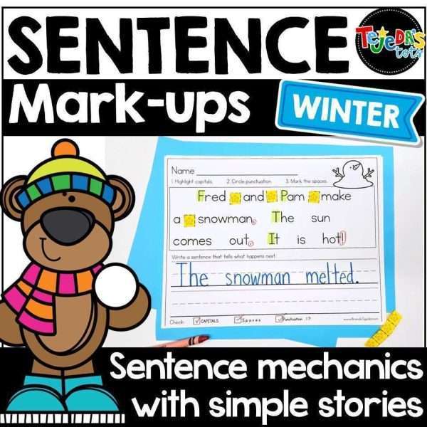 Capitalization and Punctuation Worksheets Sentence Editing and Structure Winter