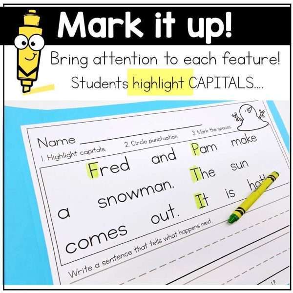 Capitalization and Punctuation Worksheets Sentence Editing and Structure Winter
