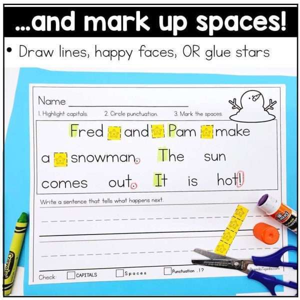 Capitalization and Punctuation Worksheets Sentence Editing and Structure Winter
