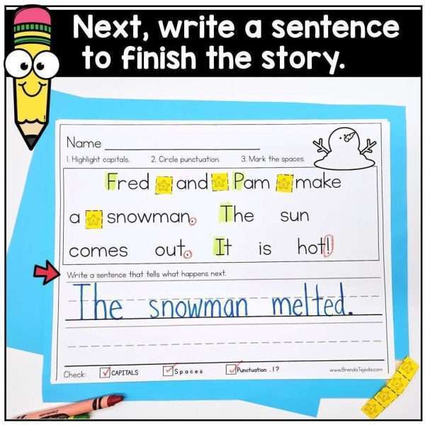 Capitalization and Punctuation Worksheets Sentence Editing and Structure Winter