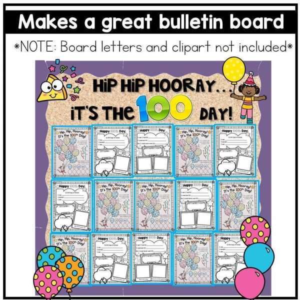 100th Day of School Coloring Page Craft Activity Posters K-1st Grade