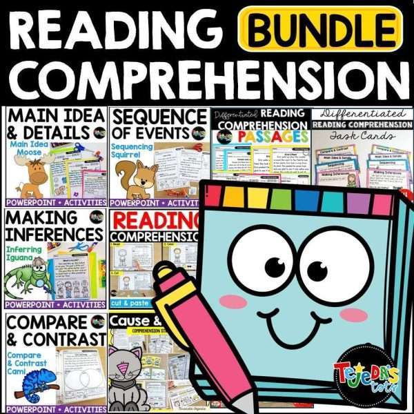Reading Comprehension Lessons Worksheets and PowerPoint Activities Bundle