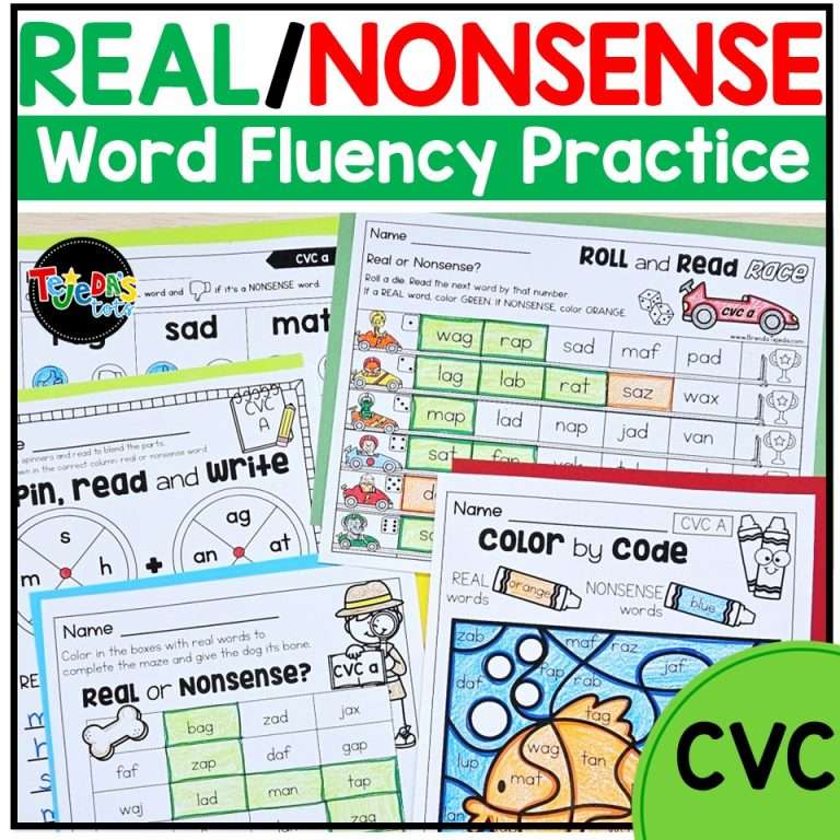 Nonsense Word Fluency Practice CVC | Nonsense Words Games and ...