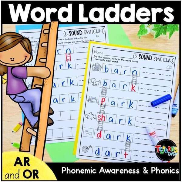 AR and OR Practice Word Ladders Word Chains Phonemic Manipulation Activity