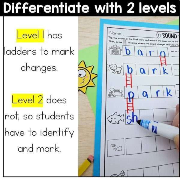 AR and OR Practice Word Ladders Word Chains Phonemic Manipulation Activity