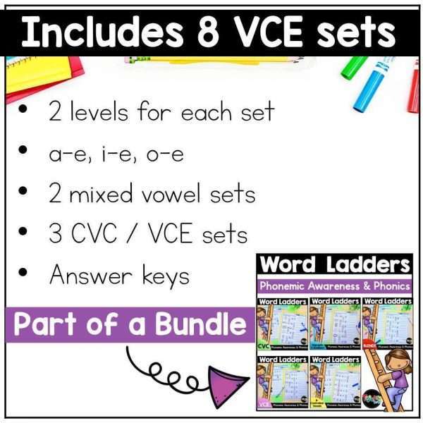 Word Ladders Word Chains Phonemic Manipulation Practice Activities Bundle